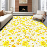 Ultra Soft Area Rug, Non Slip, Stain Resistant, Washable Area Rugs for Living Room, Bedroom, Delightful Petal Inspired Design(Yellow)