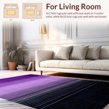 Ultra Soft Area Rug, Non Slip, Stain Resistant, Washable Area Rugs for Living Room, Bedroom, Abstract Gradient Ombre Aesthetic(Purple)