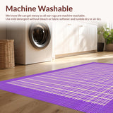 Ultra Soft Area Rug, Non Slip, Stain Resistant, Washable Area Rugs for Living Room, Bedroom, Elegant Symmetrical Purple Pattern(Purple)