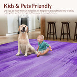 Ultra Soft Area Rug, Non Slip, Stain Resistant, Washable Area Rugs for Living Room, Bedroom, Vibrant Purple Ombre Design(Purple)