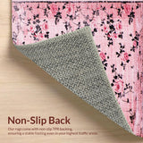 Ultra Soft Area Rug, Non Slip, Stain Resistant, Washable Area Rugs for Living Room, Bedroom, Stylish Fluffy Rose Design(Pink)