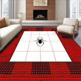Ultra Soft Area Rug, Non Slip, Stain Resistant, Washable Area Rugs for Living Room, Bedroom, Contemporary Geometric Web Pattern(Red)
