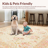 Ultra Soft Area Rug, Non Slip, Stain Resistant, Washable Area Rugs for Living Room, Bedroom, Unique Floral Boho Area in Beige for Entryways(Ivory)