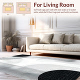 Ultra Soft Area Rug, Non Slip, Stain Resistant, Washable Area Rugs for Living Room, Bedroom, Earthy Toned Animal Motif(Black)