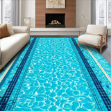 Ultra Soft Area Rug, Non Slip, Stain Resistant, Washable Area Rugs for Living Room, Bedroom, Sports Theme Non Slip Summer Doormat(Blue)