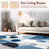 Ultra Soft Area Rug, Non Slip, Stain Resistant, Washable Area Rugs for Living Room, Bedroom, Sleek Snowy Textural Harmony(Blue)