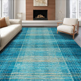 Ultra Soft Area Rug, Non Slip, Stain Resistant, Washable Area Rugs for Living Room, Bedroom, Coastal Dreamscape Rug with Geometric Turtle and Modern Ocean Wave Design(Blue)