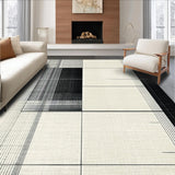 Modern Entryway Featuring Artful Pinstripe Bands and Sleek Graphic Detailing(Beige)