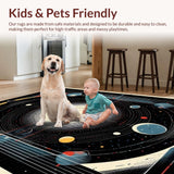 Ultra Soft Area Rug, Non Slip, Stain Resistant, Washable Area Rugs for Living Room, Bedroom, Chic Colorful Circle Aesthetic(Red)