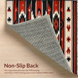 Ultra Soft Area Rug, Non Slip, Stain Resistant, Washable Area Rugs for Living Room, Bedroom, Dynamic Black and Red Pattern(Red)