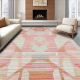 Ultra Soft Area Rug, Non Slip, Stain Resistant, Washable Area Rugs for Living Room, Bedroom, Chic Bow Theme Rug with Layered Ribbon Pattern and Graphic Preppy Elements(Pink)