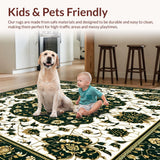 Ultra Soft Area Rug, Non Slip, Stain Resistant, Washable Area Rugs for Living Room, Bedroom, Artisanal Geometric Area(Black)