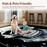 Ultra Soft Area Rug, Non Slip, Stain Resistant, Washable Area Rugs for Living Room, Bedroom, Bold Graphic Skull Art Piece(White)