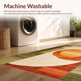Ultra Soft Area Rug, Non Slip, Stain Resistant, Washable Area Rugs for Living Room, Bedroom, Chic Geometric Soft Textures(Orange)
