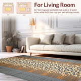 Ultra Soft Area Rug, Non Slip, Stain Resistant, Washable Area Rugs for Living Room, Bedroom, Sophisticated Textured Animal Prints(Beige)