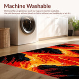 Ultra Soft Area Rug, Non Slip, Stain Resistant, Washable Area Rugs for Living Room, Bedroom, Energetic Volcano Inspired Motif(Red)
