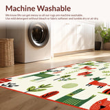 Ultra Soft Area Rug, Non Slip, Stain Resistant, Washable Area Rugs for Living Room, Bedroom, Cheerful Multi-Color Educational Layout(White)