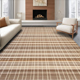 Ultra Soft Area Rug, Non Slip, Stain Resistant, Washable Area Rugs for Living Room, Bedroom, Elegant Rustic Checkered Aesthetic(Brown)