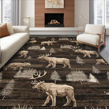 Ultra Soft Area Rug, Non Slip, Stain Resistant, Washable Area Rugs for Living Room, Bedroom, Chic Nature Inspired Design(Brown)
