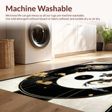Ultra Soft Area Rug, Non Slip, Stain Resistant, Washable Area Rugs for Living Room, Bedroom, Dynamic Abstract Dragon Artistry(Black)