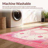 Ultra Soft Area Rug, Non Slip, Stain Resistant, Washable Area Rugs for Living Room, Bedroom, Artful Moonlit Minimalist Aesthetic(White)