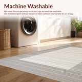 Ultra Soft Area Rug, Non Slip, Stain Resistant, Washable Area Rugs for Living Room, Bedroom, Contemporary Gray Lattice Style(Gray)