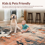 Delicate Peach Bloom Petal Low Pile Area(Beige)