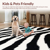 Ultra Soft Area Rug, Non Slip, Stain Resistant, Washable Area Rugs for Living Room, Bedroom, Wildlife Animal Print Kitchen Runner Washable Carpet(Black)