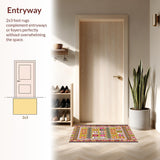 Ultra Soft Area Rug, Non Slip, Stain Resistant, Washable Area Rugs for Living Room, Bedroom, Joyful Seasonal Pastel Palette(Yellow)