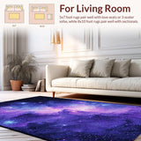 Ultra Soft Area Rug, Non Slip, Stain Resistant, Washable Area Rugs for Living Room, Bedroom, Dreamy Ethereal Space Theme(Purple)