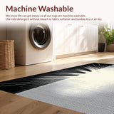 Ultra Soft Area Rug, Non Slip, Stain Resistant, Washable Area Rugs for Living Room, Bedroom, Sleek Minimalist Black and White Style(Black)