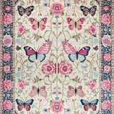 Ultra Soft Area Rug, Non Slip, Stain Resistant, Washable Area Rugs for Living Room, Bedroom, Elegant Butterfly Floral Arrangement(Beige)