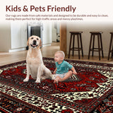 Ultra Soft Area Rug, Non Slip, Stain Resistant, Washable Area Rugs for Living Room, Bedroom, Rustic Wildlife Black Living Room Area Rug(Red)