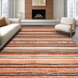 Ultra Soft Area Rug, Non Slip, Stain Resistant, Washable Area Rugs for Living Room, Bedroom, Rustic Geometric Earth Tone Elegance(Orange)