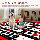 Ultra Soft Area Rug, Non Slip, Stain Resistant, Washable Area Rugs for Living Room, Bedroom, Bold Graphic Dice Style Rug(Red)