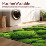 Ultra Soft Area Rug, Non Slip, Stain Resistant, Washable Area Rugs for Living Room, Bedroom, Unique Decorative Bedroom Moss Pattern Area Rug(Green)