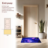 Ultra Soft Area Rug, Non Slip, Stain Resistant, Washable Area Rugs for Living Room, Bedroom, Charming Astral Theme Expression(Purple)