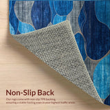 Ultra Soft Area Rug, Non Slip, Stain Resistant, Washable Area Rugs for Living Room, Bedroom, Elegant Blue Toned Transitional Design(Blue)