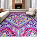 Ultra Soft Area Rug, Non Slip, Stain Resistant, Washable Area Rugs for Living Room, Bedroom, Lavish Diamond Trellis Visual Appeal(Purple)