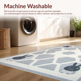 Ultra Soft Area Rug, Non Slip, Stain Resistant, Washable Area Rugs for Living Room, Bedroom, Soft Earthy Tones with Bunny Design(Gray)
