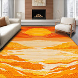 Ultra Soft Area Rug, Non Slip, Stain Resistant, Washable Area Rugs for Living Room, Bedroom, Runner Non Slip Printed Lightweight Foldable Hallway(Orange)