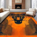 Ultra Soft Area Rug, Non Slip, Stain Resistant, Washable Area Rugs for Living Room, Bedroom, Striking Orange Graphic Aesthetic(Orange)