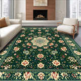 Ultra Soft Area Rug, Non Slip, Stain Resistant, Washable Area Rugs for Living Room, Bedroom, Retro Boho Medallion Living Room Non-Slip Carpet(Green)