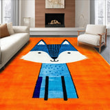 Ultra Soft Area Rug, Non Slip, Stain Resistant, Washable Area Rugs for Living Room, Bedroom, Dynamic Animated Wolf Imagery(Orange)