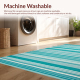 Ultra Soft Area Rug, Non Slip, Stain Resistant, Washable Area Rugs for Living Room, Bedroom, Chic Teal Contemporary Pattern(Blue)