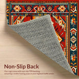 Ultra Soft Area Rug, Non Slip, Stain Resistant, Washable Area Rugs for Living Room, Bedroom, Vibrant Tribal Patterned Artwork(Red)