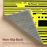 Ultra Soft Area Rug, Non Slip, Stain Resistant, Washable Area Rugs for Living Room, Bedroom, Chic Striped Coastal Aesthetic(Yellow)
