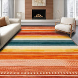 Ultra Soft Area Rug, Non Slip, Stain Resistant, Washable Area Rugs for Living Room, Bedroom, Vibrant Abstract Rainbow Design(Orange)