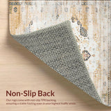 Area Featuring Vintage Medallion Design in Beige Tones(Beige)