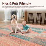 Ultra Soft Area Rug, Non Slip, Stain Resistant, Washable Area Rugs for Living Room, Bedroom, Tribal Tapestry(Red)